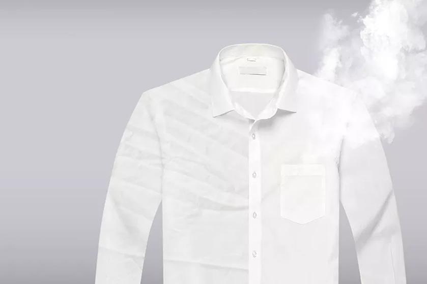 Shirt tumble dried for wrinkles