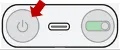 Rear of the M7/M5 with the power button highlighted.