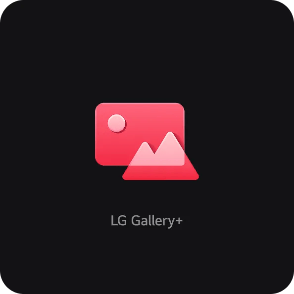 LG Gallery+ app icon featuring a photo gallery symbol with the label LG Gallery+
