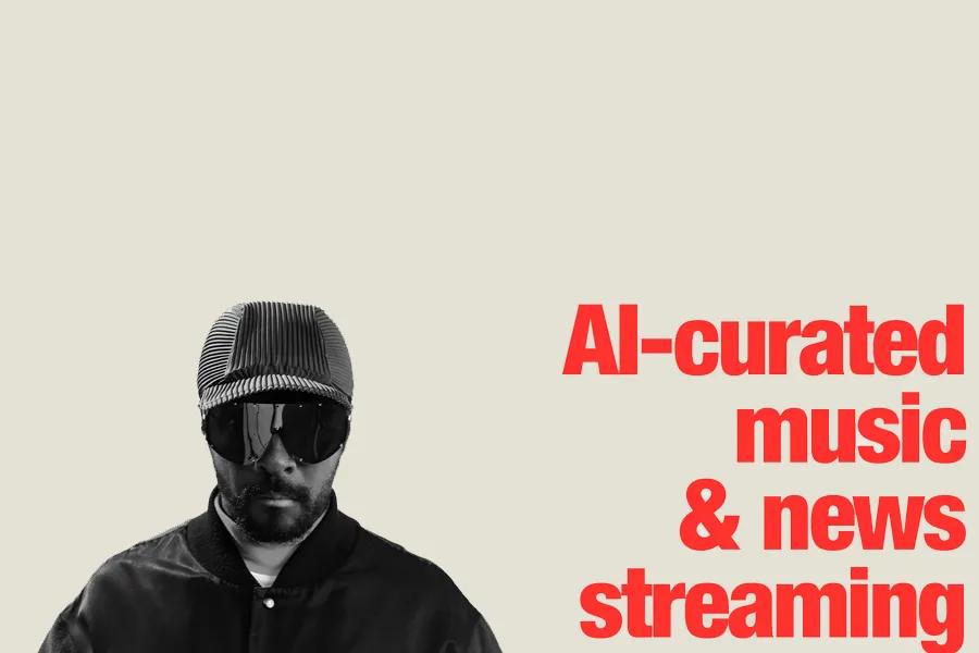 ROCK CNOALBK portable speaker featuring AI-curated music and news streaming functionality