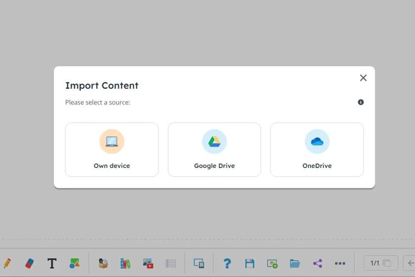 Log in to your everyday tools to import files One Note®, Google Classroom™, One Drive™, Google Drive™