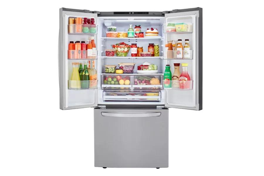 LG LRFCS25D3S refrigerator showcasing interior width