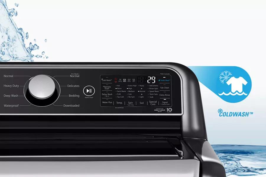 WT7155CW by LG - 4.8 cu. ft. Mega Capacity Top Load Washer with 4-Way™  Agitator & TurboDrum™ Technology