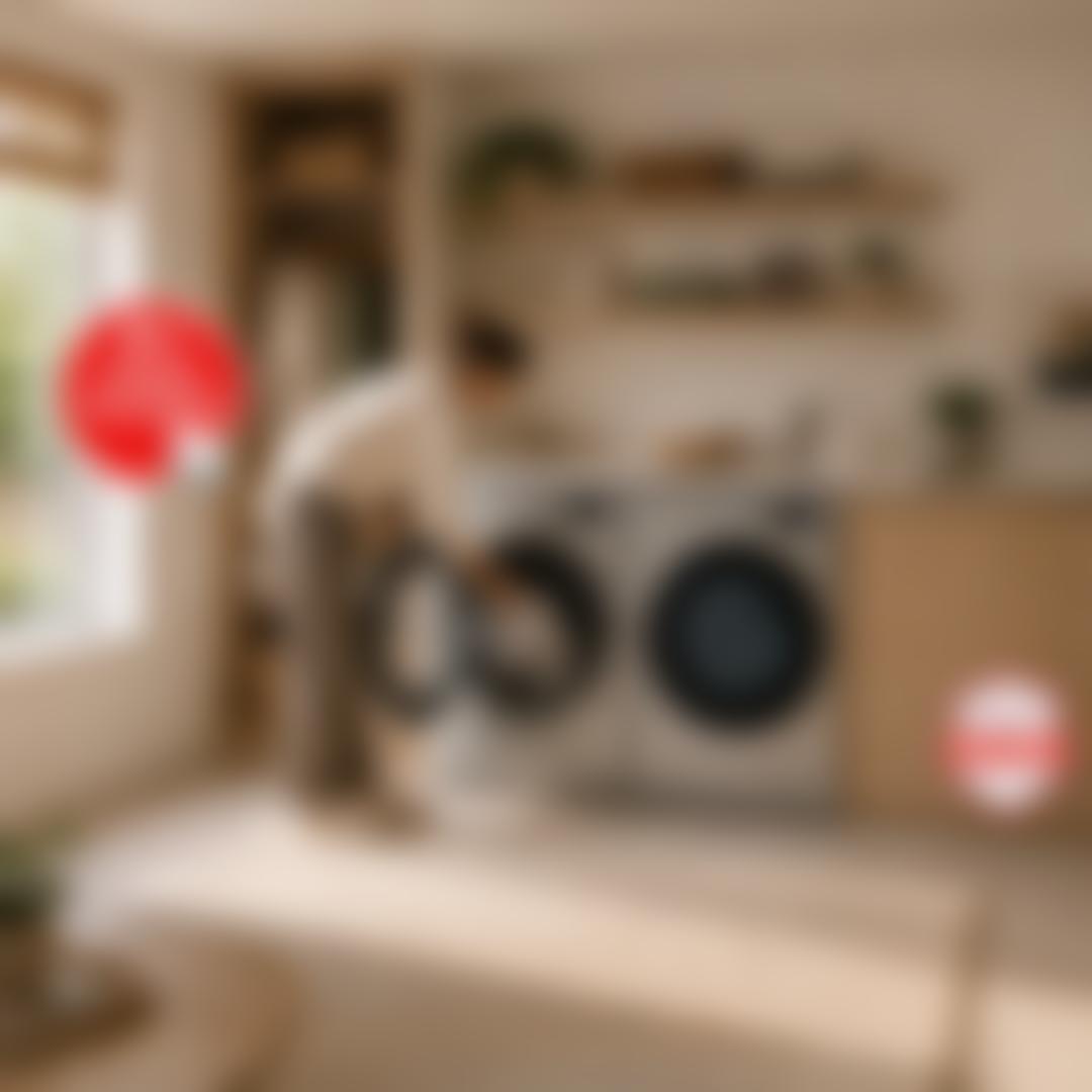 LG washer and dryer pair in a laundry room, person loading laundry into the washer, with LG Online Exclusive badge and America's Most Reliable Line of Appliances badge