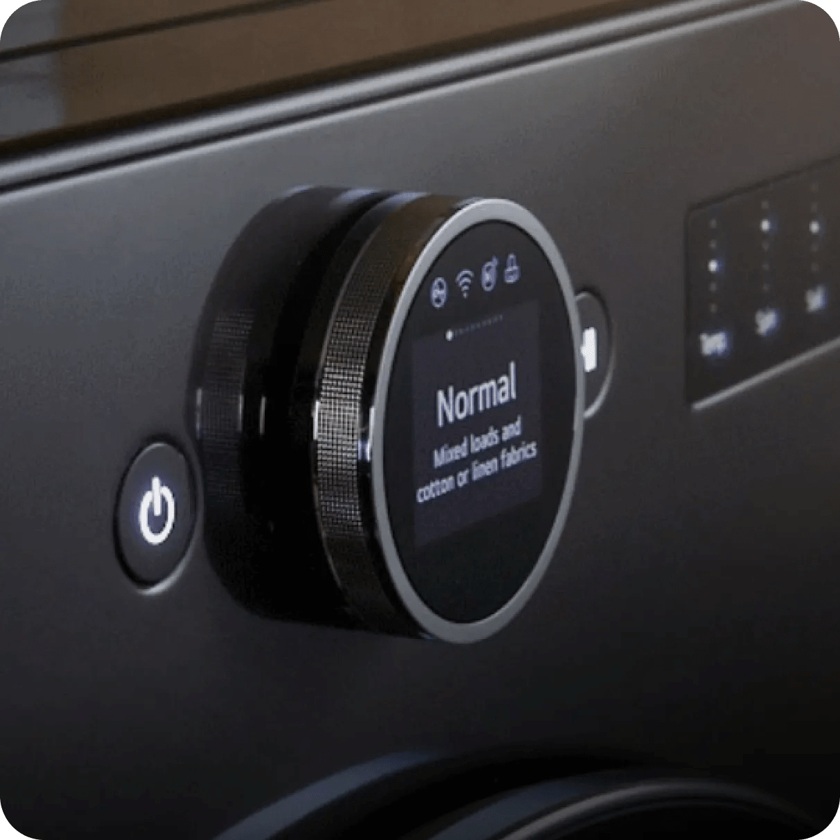 The LG Digital LCD Control Knob displays cycle settings and information.