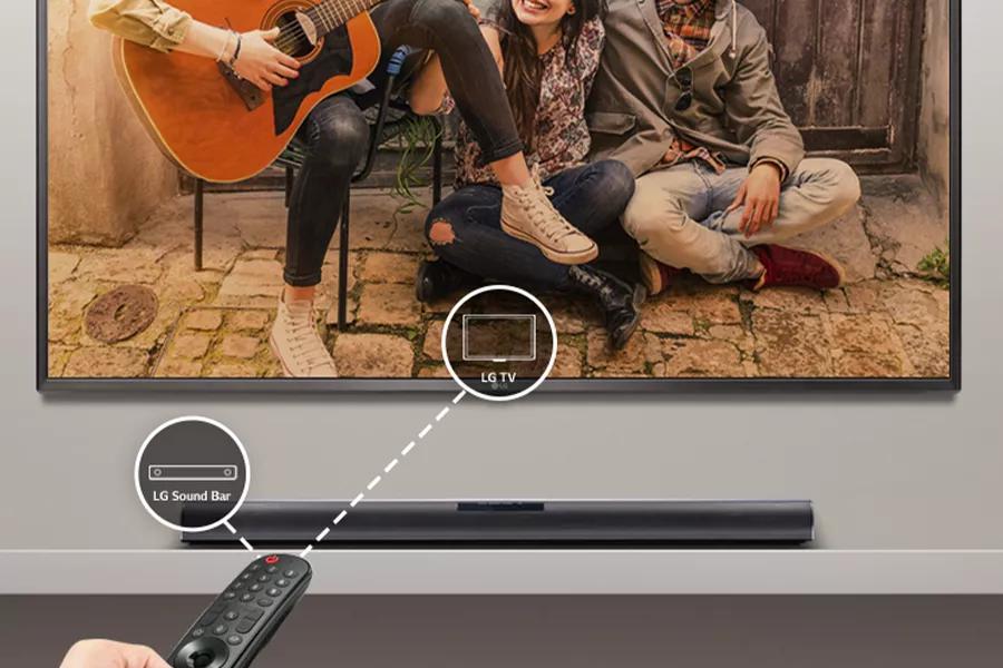 Control your LG Sound Bar and TV with one remote for more convenience and less clutter.