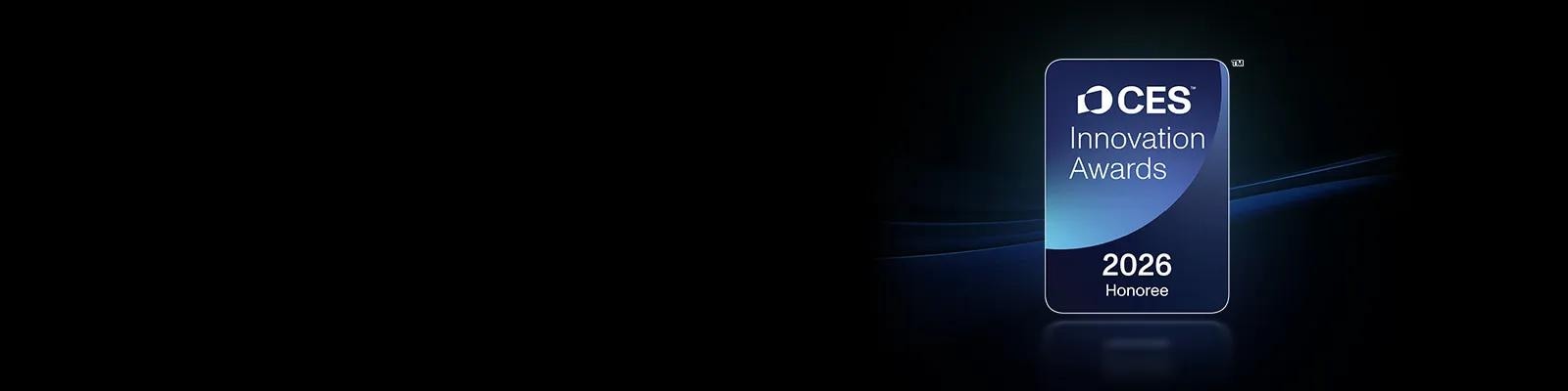 LG Micro RGB evo TV displays its 2026 CES Innovation Awards Honoree in the Imaging cateogry badge.