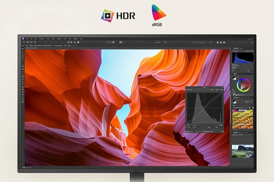 Vivid HDR color and sRGB coverage
