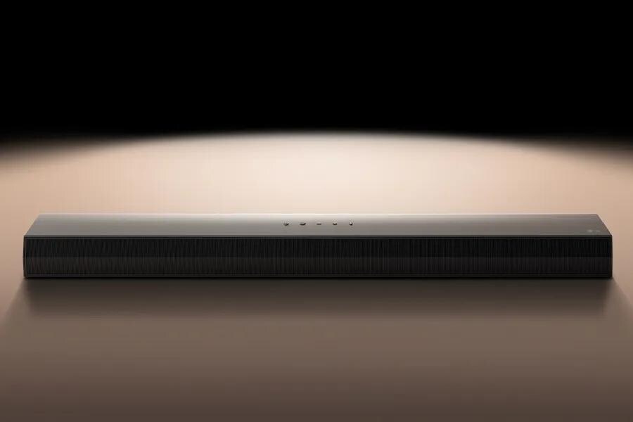 Top down image of the S35A Soundbar with a dark background