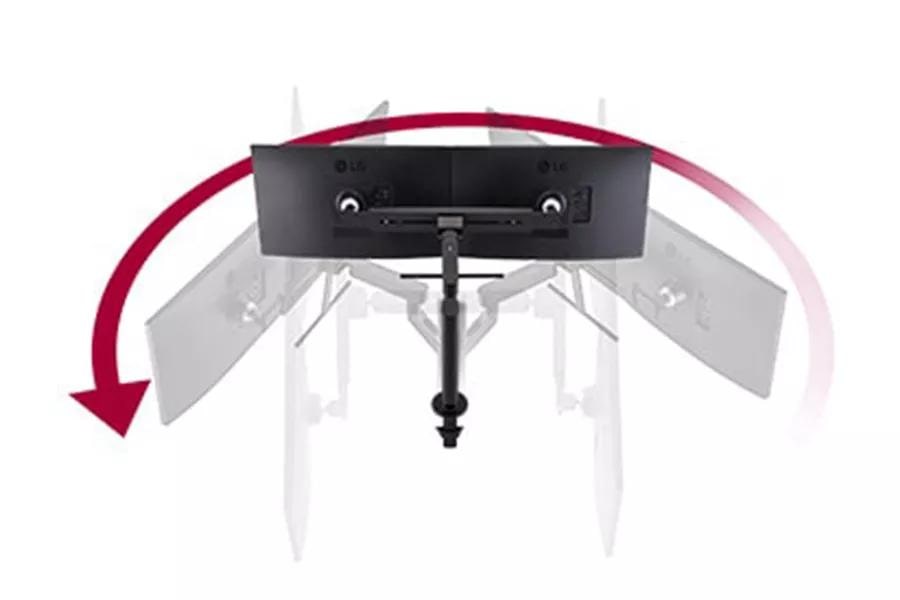 The monitor enabling to find convenient viewing angels with swivel monitor stand from 335 to 335 degrees