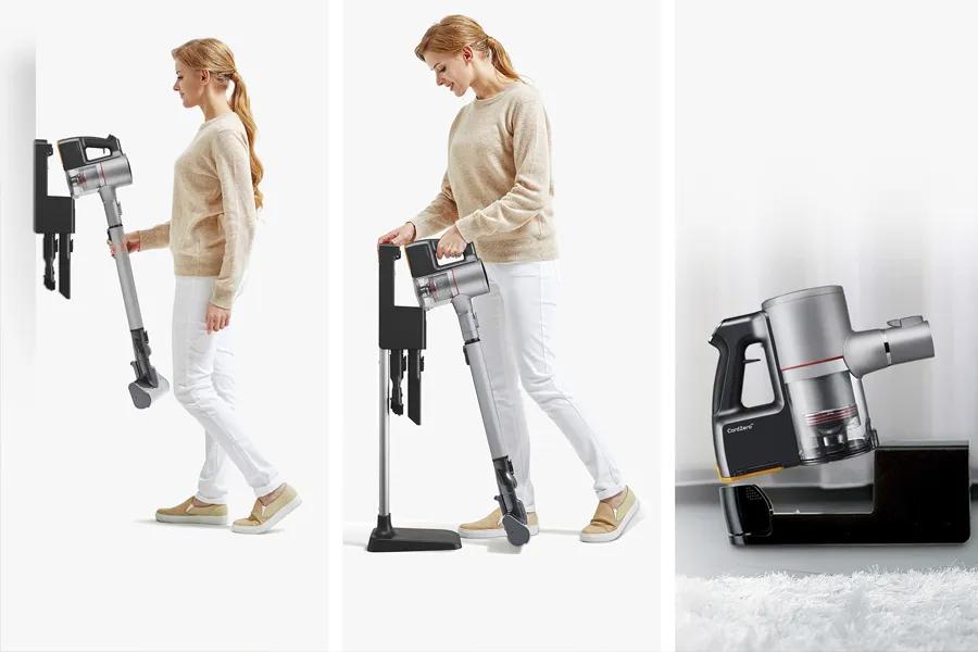 Image showing different uses for the charging stand - wall mount or standing