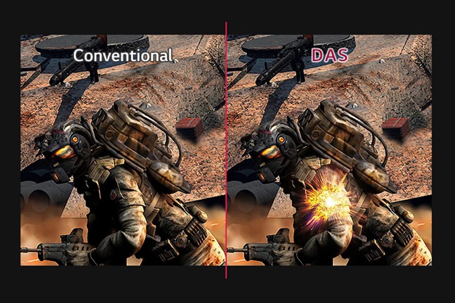 Image of gaming graphic demonstrating picture quality with Dynamic Action Sync feature