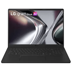 LG 16U55U-H.AU87U1 gram Book 16-inch Laptop - Black Finish - Open Front View with Screen On