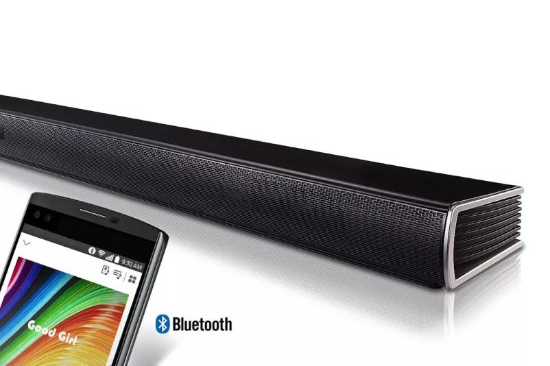 -30 degree side view of sound bar with a cell phone