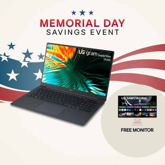 Save $800 on a lightweight gram SuperSlim Laptop + FREE Smart Monitor