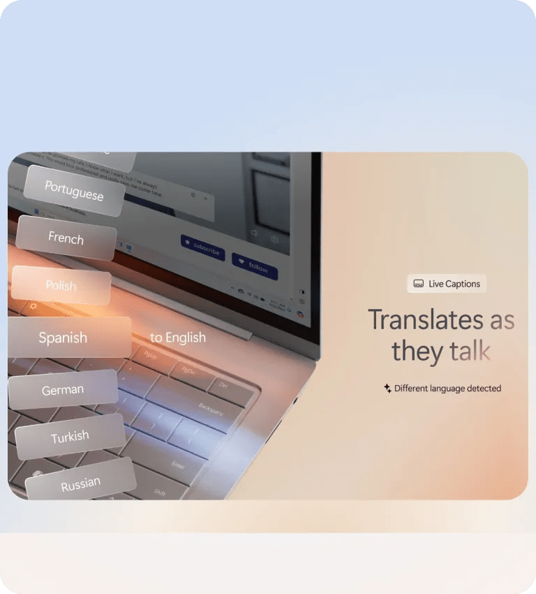 Image of Live Captions feature for tablet.