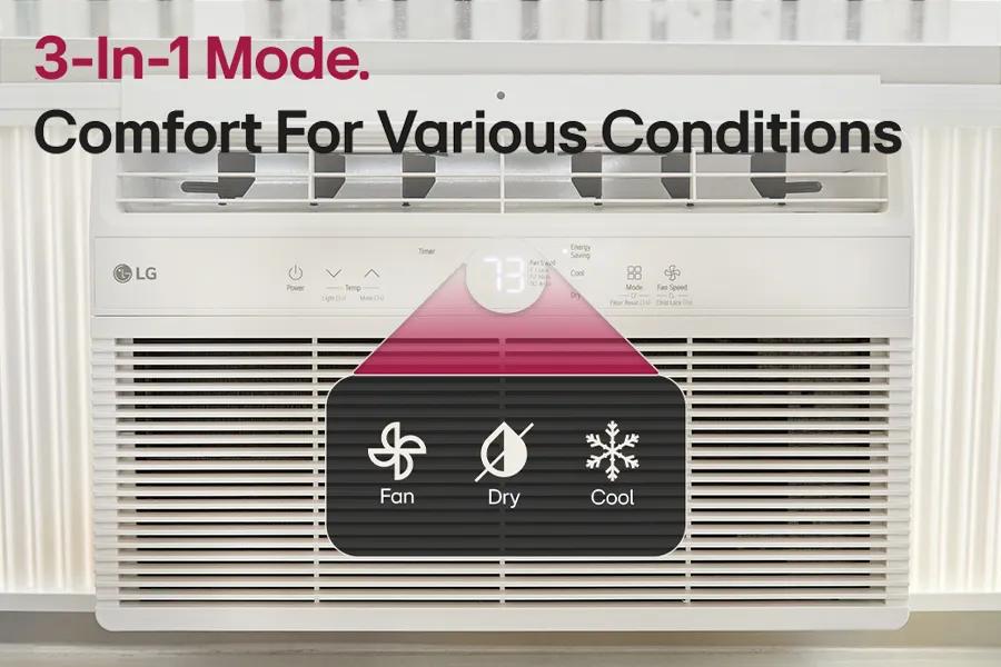 3-in-1 mode. Comfort for various Conditions
Fan
Dry
Cool