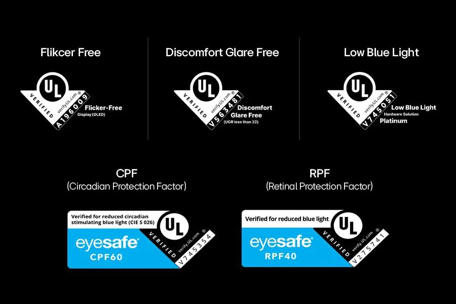 Five UL Certifications. One Clear Advantage for Eye Comfort.