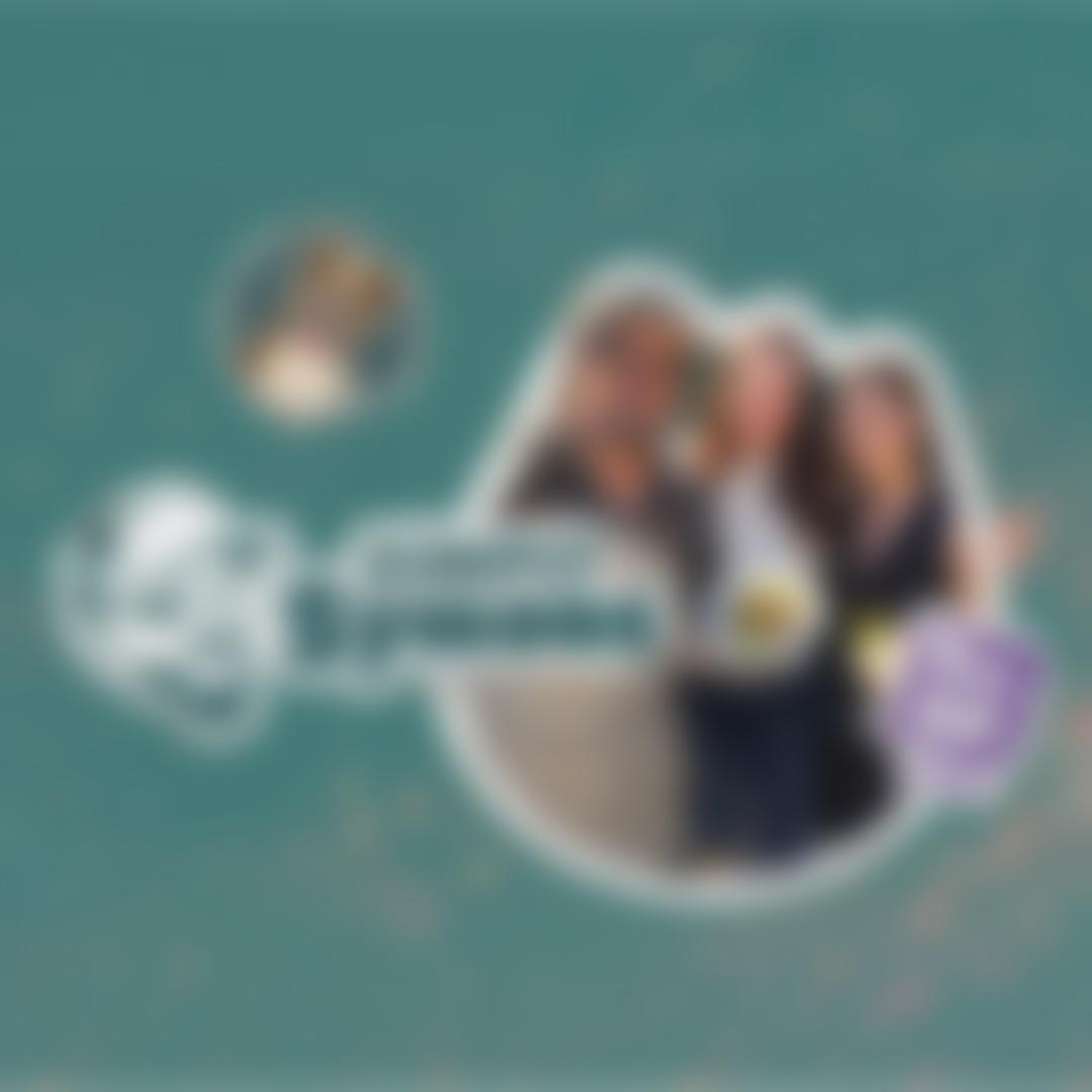 Simply Symons show featuring three people posing with a plated dish, with All Chewed Up Channel badge and dog illustration sticker on teal background.