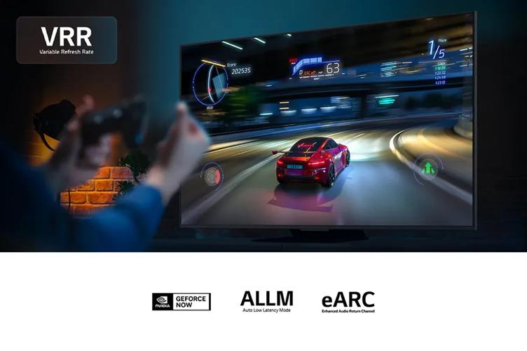 
VRR
Variable Refresh Rate
GEFORCE
NVIDIA NOW
ALLM
eARC
Auto Low Latency Mode
Enhanced Audio Return Channel
