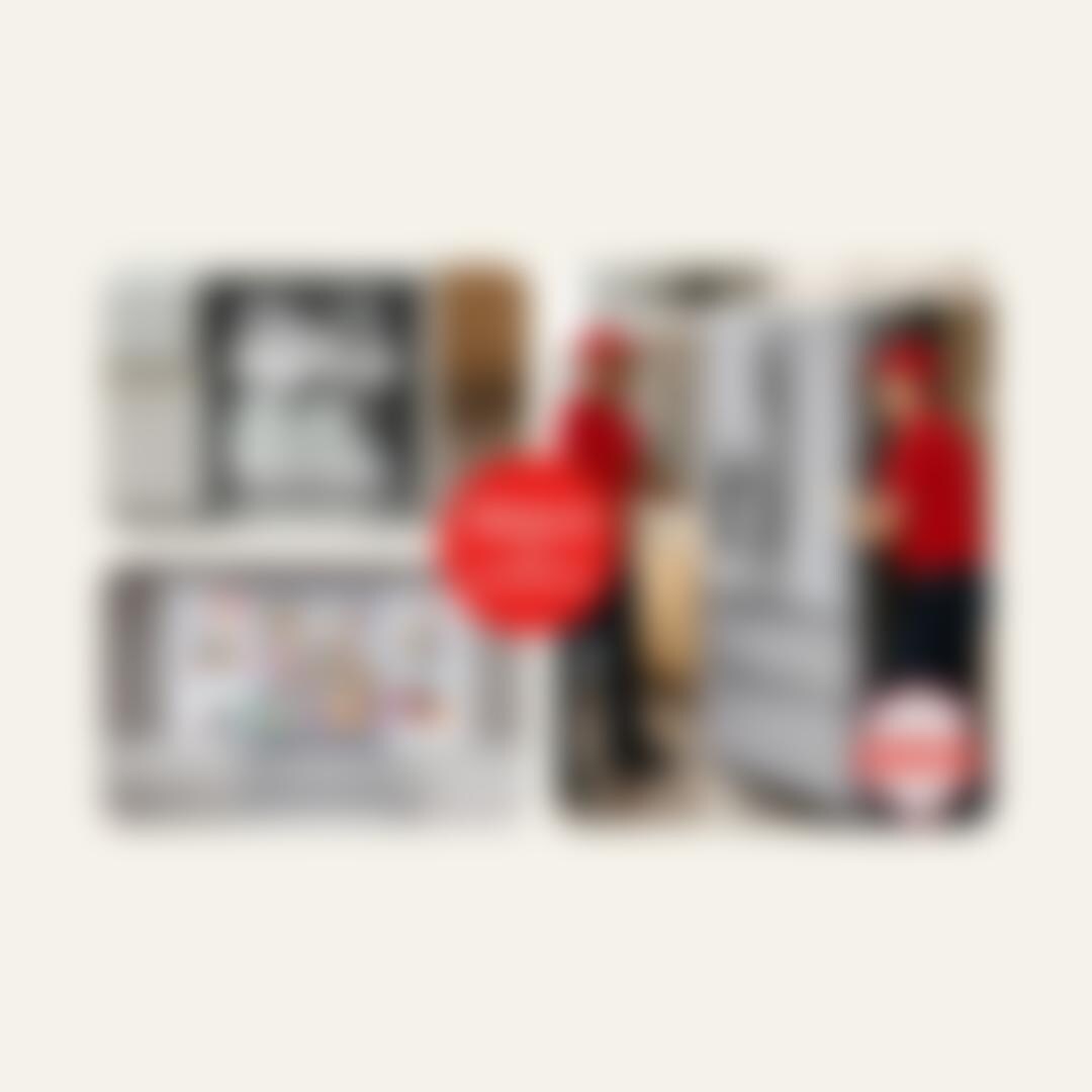 LG refrigerator and dishwasher bundle deals on installation promotion, showing an open dishwasher loaded with dishes, an open French door refrigerator stocked with food, and two installers in red uniforms delivering an LG French door refrigerator, with a DEALS on Installation badge and America's Most RELIABLE LINE OF APPLIANCES badge.