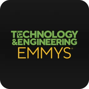 Technology & Engineering Emmy Awards badge for LG webOS TV platform recognition.