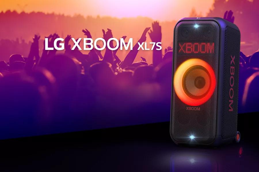 LG XBOOM XL7 Portable Tower Speaker with 250W of Power and Pixel LED  Lighting with up to 20 Hrs of Battery Life,Black