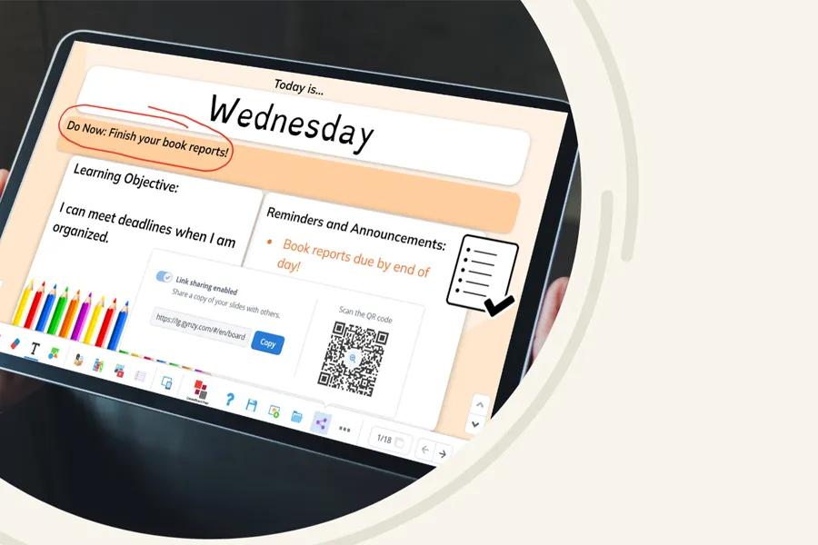 Tablet showing CreateBoard Prep on the screen