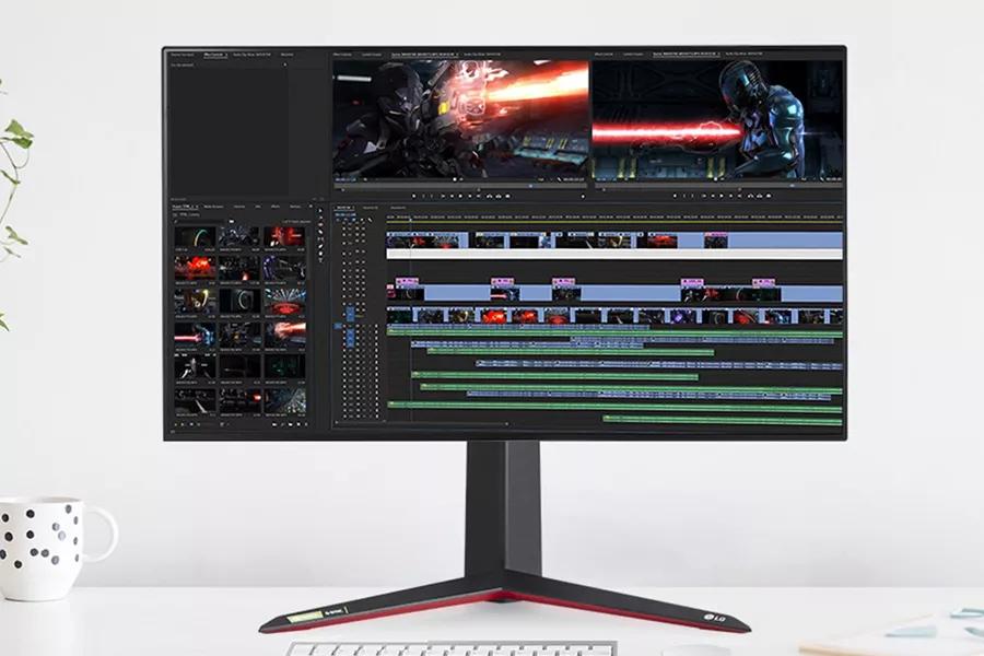 The monitor supporting 4K UHD resolution covering 98 of the DCI P3 color gamut and 10 Bit color