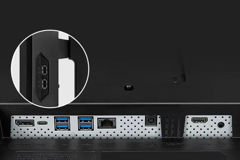 A close-up of an LG cloud device, showing the various ports and plugs.
