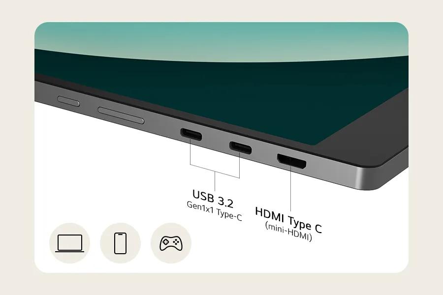 USB 3.2
Gen1x1 Type-C
HDMI Type C (mini-HDMI)