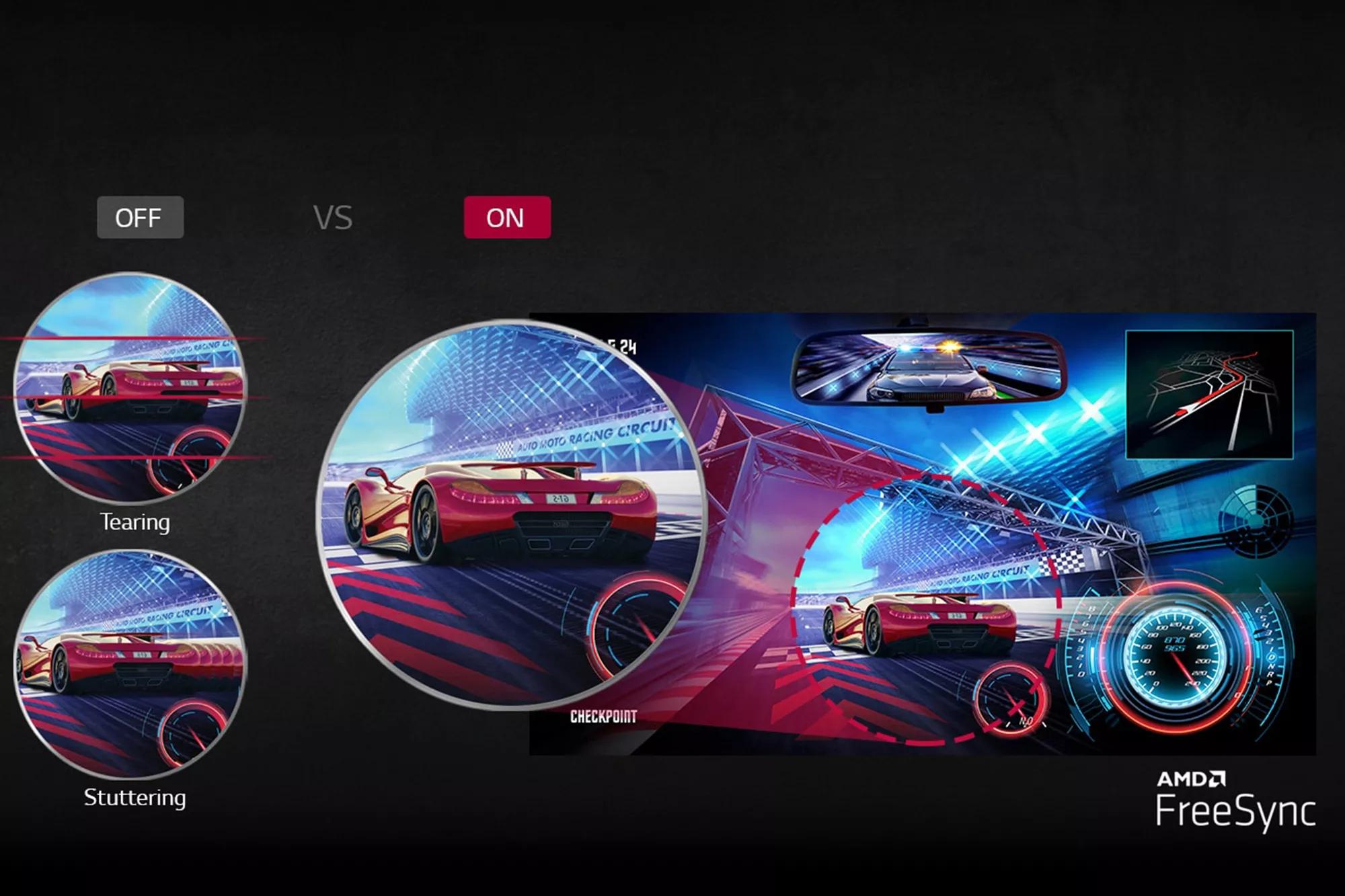 écran déchirant et saccadé sans FreeSync Versus écran clair avec AMD FreeSync