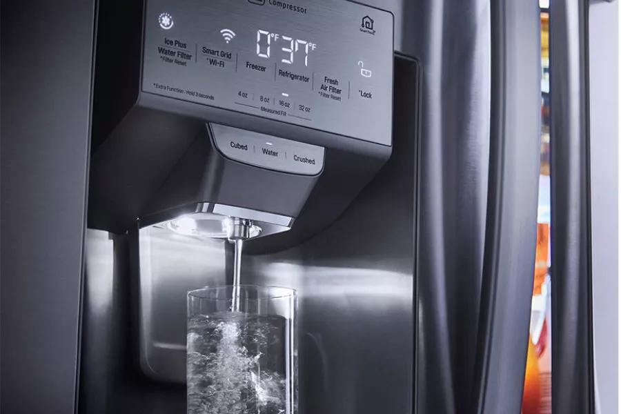 closeup of ice dispenser