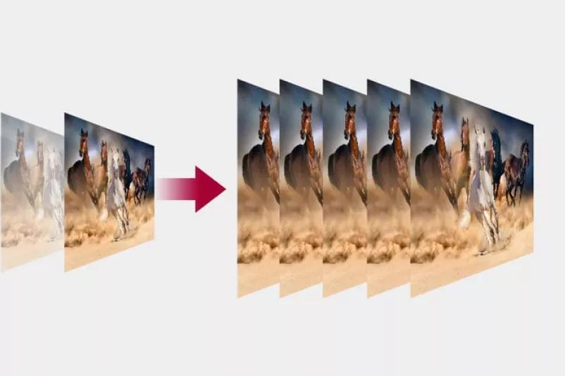 Images representing picture quality with TruMotion feature