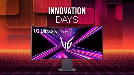 “Innovation days” title badge. A Monitor appears on a red background. 