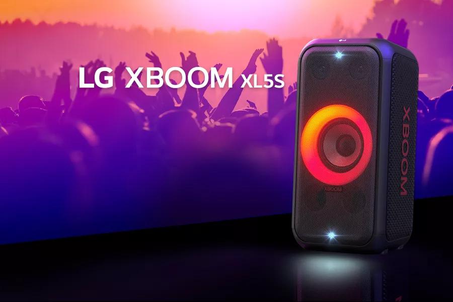 LG XBOOM XL5 Portable Tower Speaker with 200W of Power and Multi-Ring Lighting with up to 12 Hrs of Battery Life