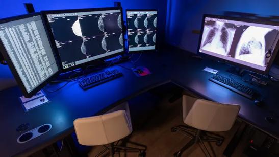 Medical monitors on display at the LG Chicago Business Innovation Center