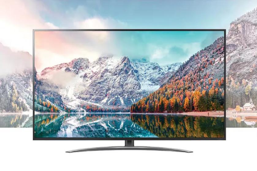 LG Hospitality TV with vivid nature background.