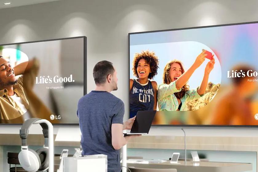 ProActive360 managed service DOOH ads for LG Life's Good at retail store