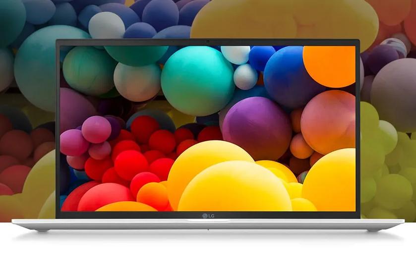An LG mobile thin client with a bright colored graphic of balloons displayed on its screen.