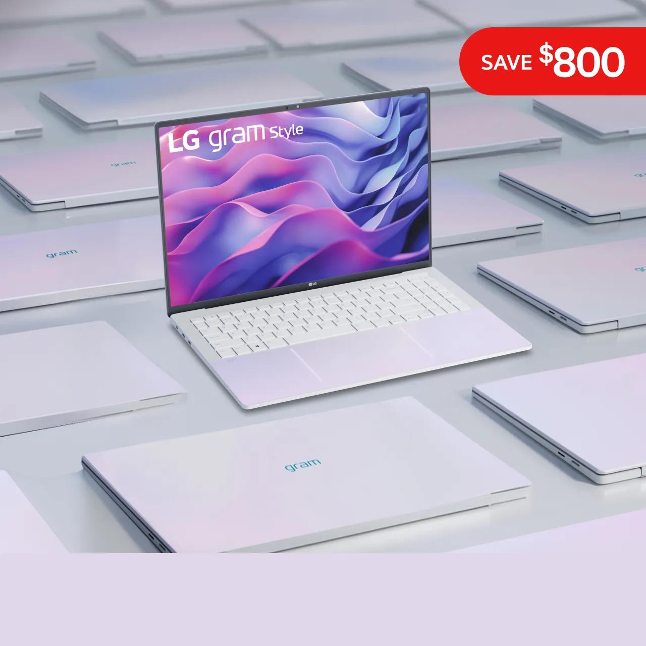 Image of Save $800 on the iridescent 16 LG gram Style OLED Laptop