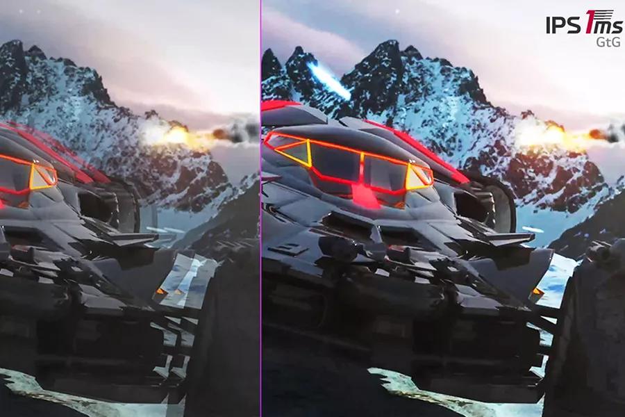comparison of the afterimages with IPS 5ms and with IPS 1ms