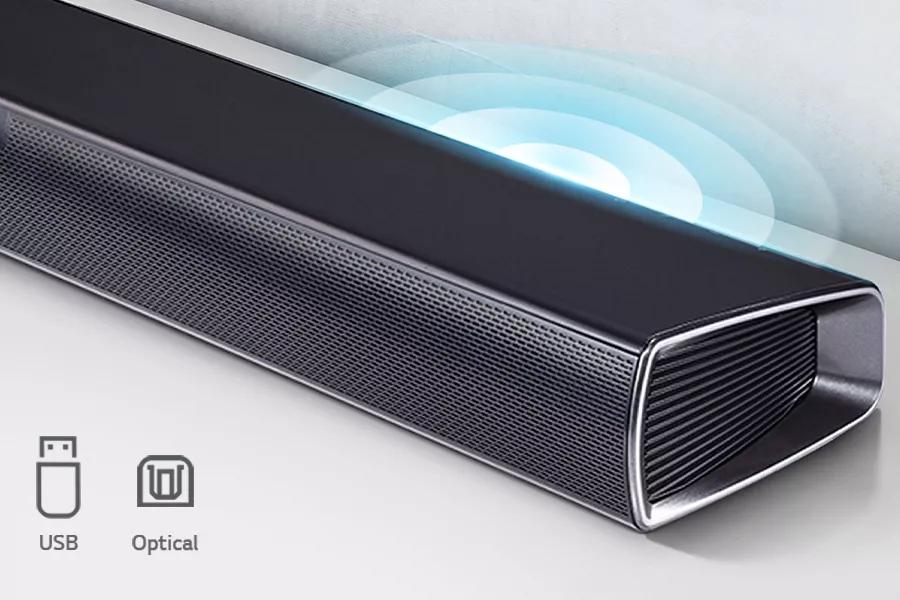 Choose how you want to connect your device with the LG Sound Bar that supports USB, optical, portable in and Bluetooth® connectivity.