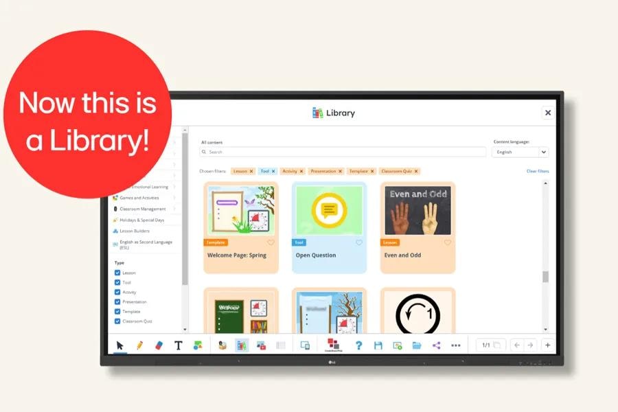 Createboard Prep library - complete screen with library showing