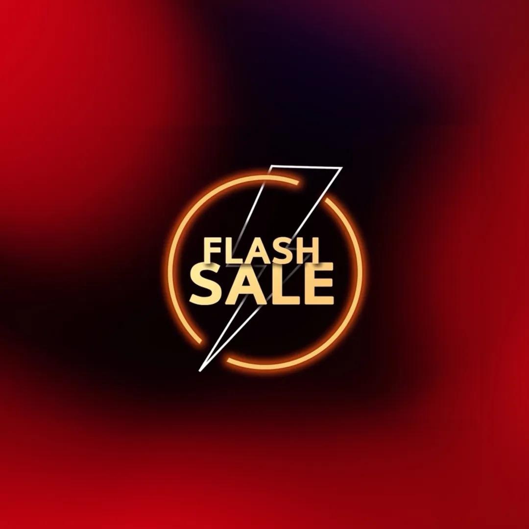 Lightning logo with “Flash Sale” text. 