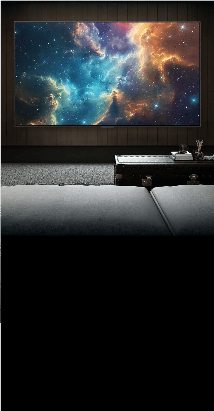 OLED TV with space image.