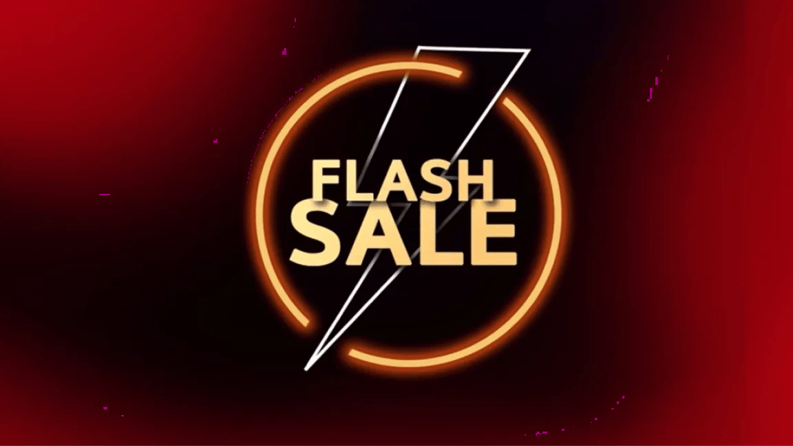 Lightning logo with “Flash Sale” text. 
