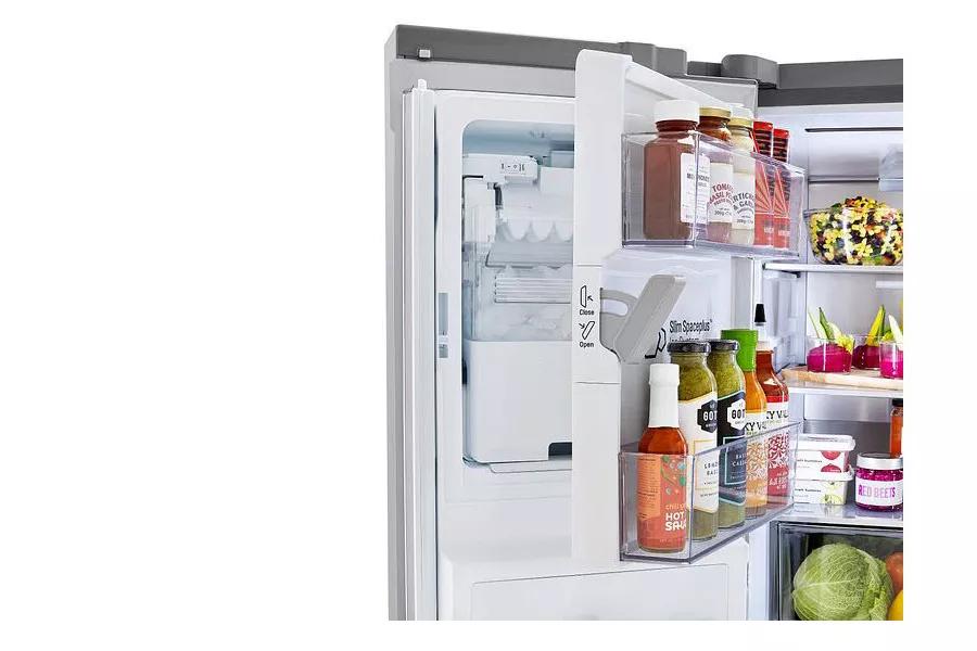 Refrigerator interior showcasing Slim SpacePlus Ice System