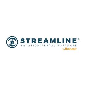 Logo for Streamline Vacation Rental Software by Inhabit, featuring a house icon and text.