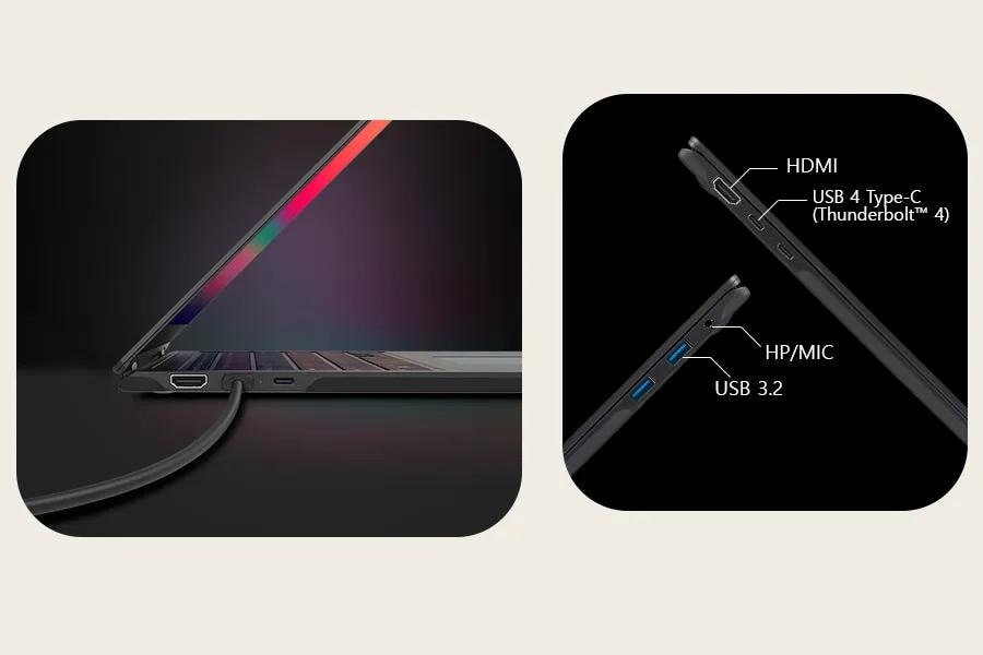 Flexible ConnectivityHDMIUSB 4 Type-C (Thunderbolt 4)HP/MICUSB 3.2